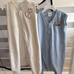 2pc halo sleepsack blue and cream white size M & L 12-18 months baby wearable bl